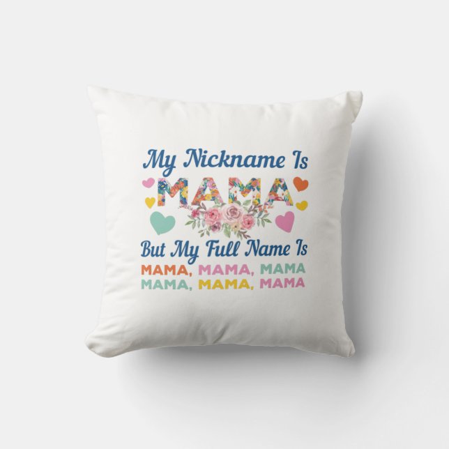 Almofada Mãe Minha Apelido É Mamãe Aniversário (Frente)