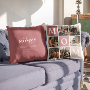 Almofada Mãe, Nós Te Amo   Bloco de cor de 6 fotos modernas