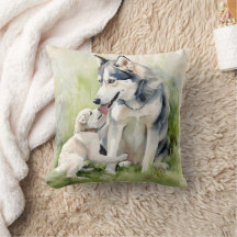 Mãe Siberiana Cachorro Cachorro Mamãe Paint Fundo