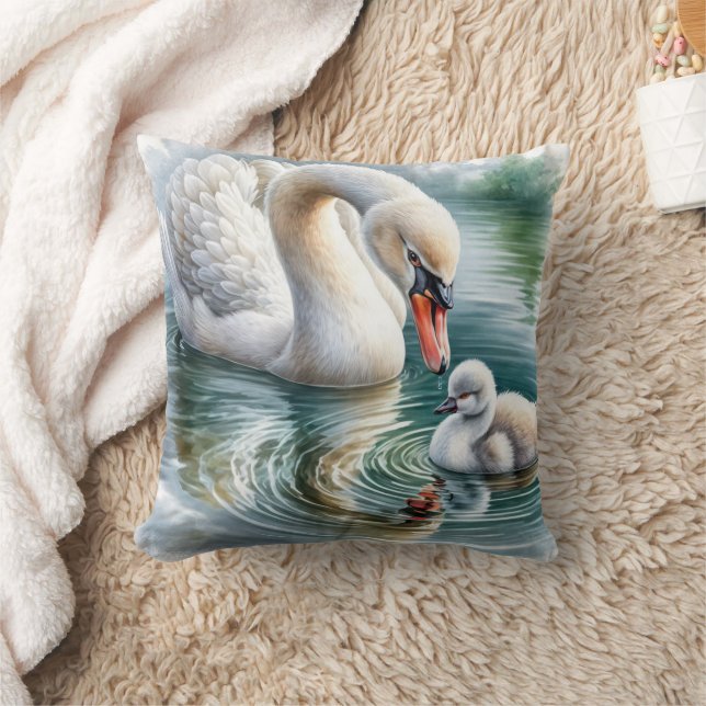 Almofada Mãe Swan com Cygnet (Cobertor)