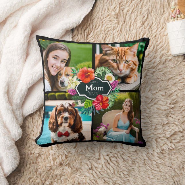 Almofada Mãe tropical com hibisco (Cobertor)