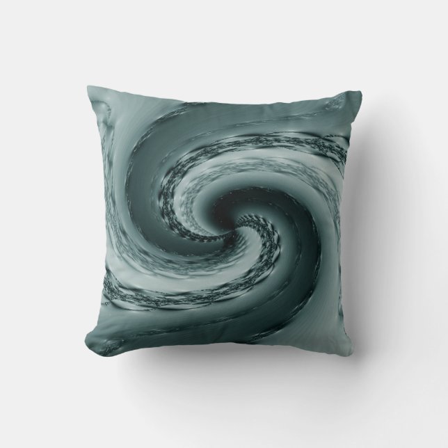 Almofada Maelstrom Fractal Abstrato - Teal (Frente)