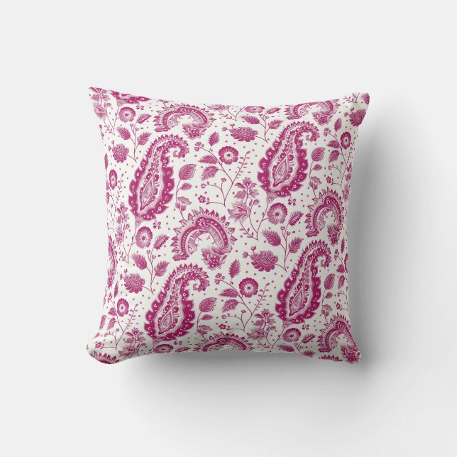 Almofada Magenta Paisley Pattern (Frente)