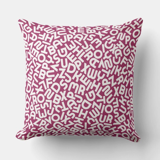 Almofada Magenta Red - Letra AnimalThrow Travesseiro (Frente)