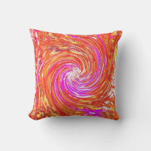 Magenta Retro e Cores de Outono Floral Swirl