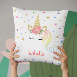 Almofada Magia Girly Unicorn e estrelas personalizadas