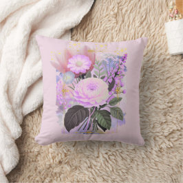 Almofada Magical Floral Bouquet in Golden Frame