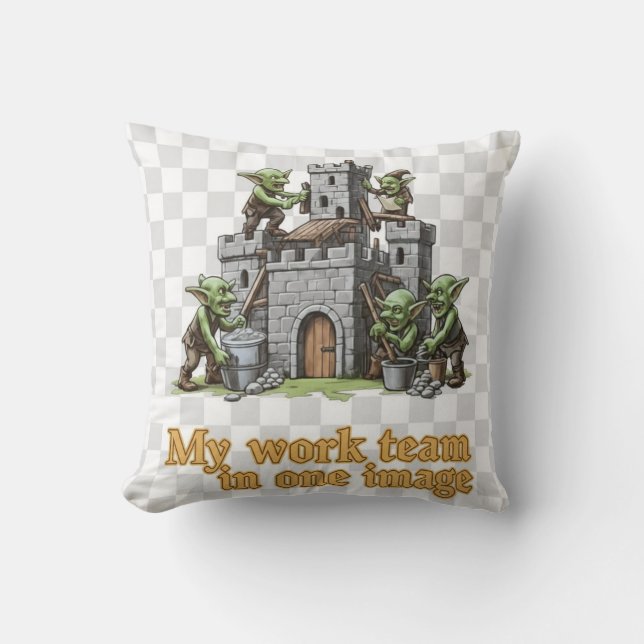 Almofada Magical gnome castle fantasy design (Frente)