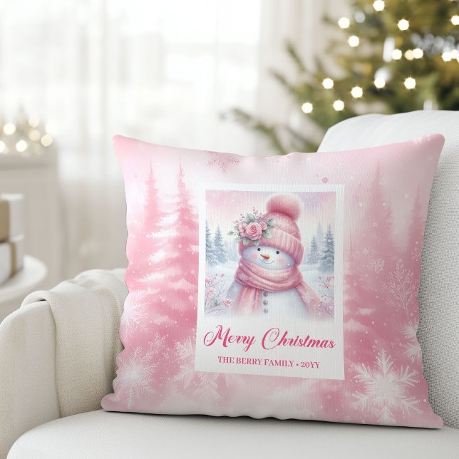 Almofada Magical Pinkmas Winter Forest Kids Room Pillow (Magical Pinkmas Winter Forest Kids Room Pillow)