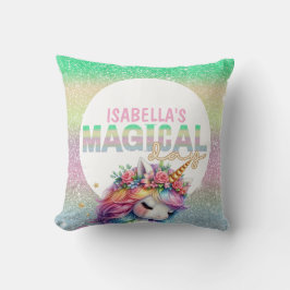Almofada Mágico de unicórnio arco-íris brilhante