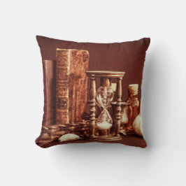 Almofada Mágicos na cesta de vintage, ampulheta, hallowe