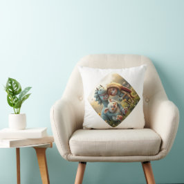 Almofada „Magische Freunde im Blütenland“