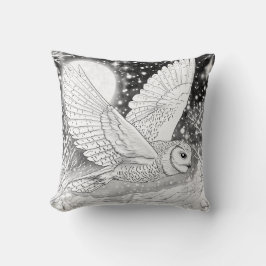 Almofada Magische Schnee-Eule im Flug unterm Sternenhimmel