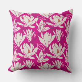 Almofada Magnolia floral pattern in fushia