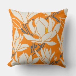 Almofada Magnolia graphic in orange pattern