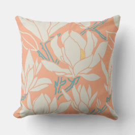 Almofada Magnolia graphic in peach pattern