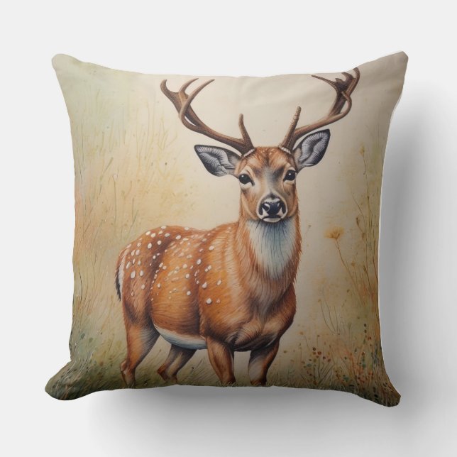 Almofada Maiestoso Veado No Autumn Forest Willife (Frente)