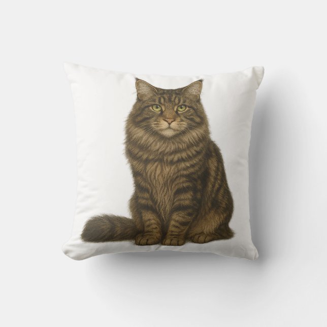 Almofada Maine Coon Brown Blotched Tabby Pillow (Frente)