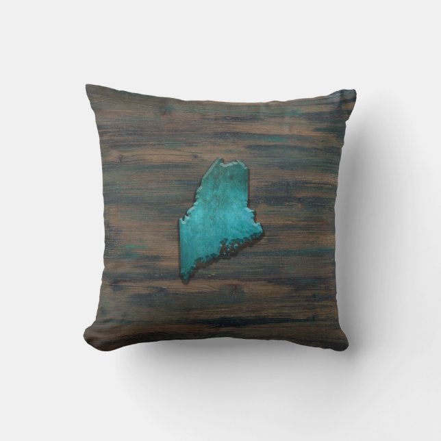 Almofada Maine State Shape Teal (Frente)