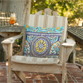 Almofada Maiolica Floral Espanhola Romana Italiana