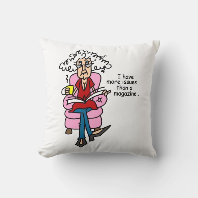 Almofada Mais problemas do que um Humor da Revista (Frente)