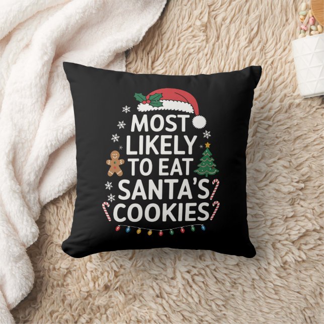 Almofada Mais Propenso a Comer os Biscoitos do Papai Noel N (Cobertor)