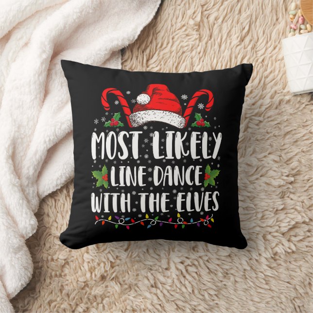 Almofada Mais Propenso a Dançar em Linha com os Elfos Natal (Cobertor)