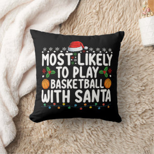 Almofada Mais Propenso a Jogar Basquete com o Papai Noel Na