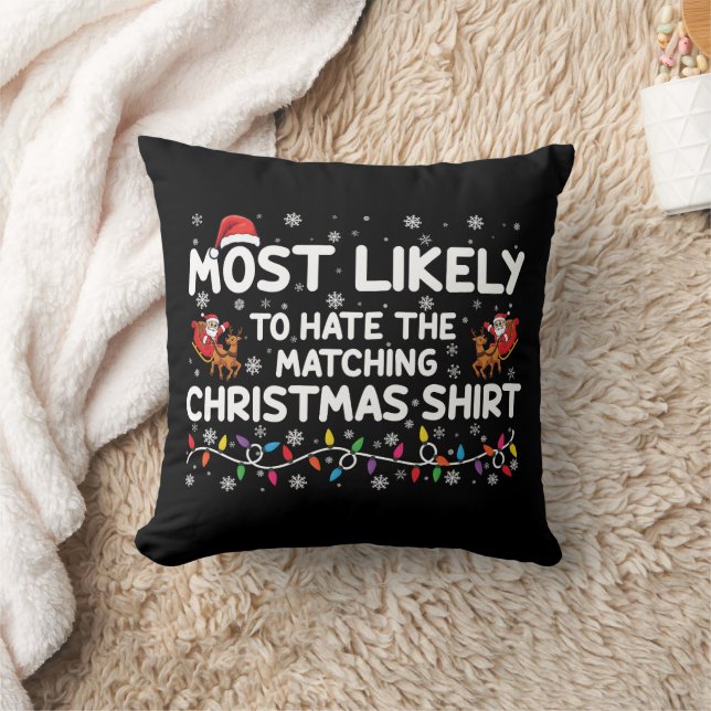 Almofada Mais Provável de Odiar o Natal Combinando (Cobertor)