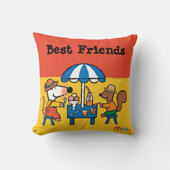 Almofada Maisy e Cyril Snacktime na praia (Frente)
