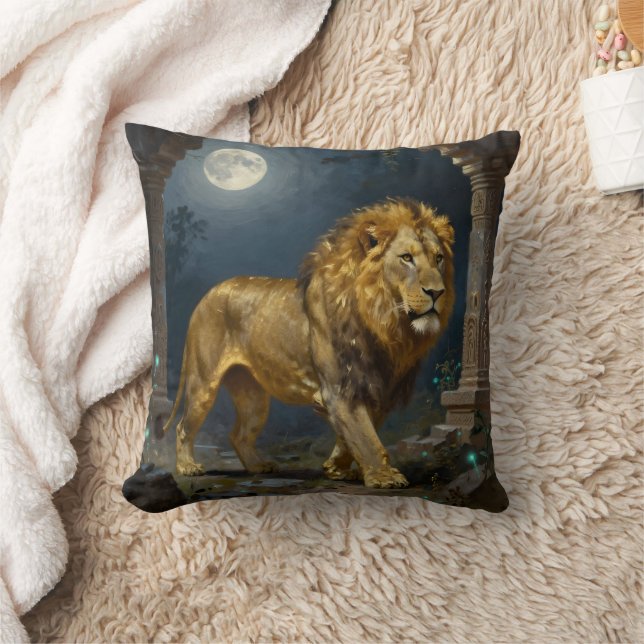 Almofada Majestic Lion Strolling under the Moonlight  (Cobertor)