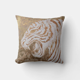 Almofada Majestic White Tiger Throw Pillow – Baroque Luxury