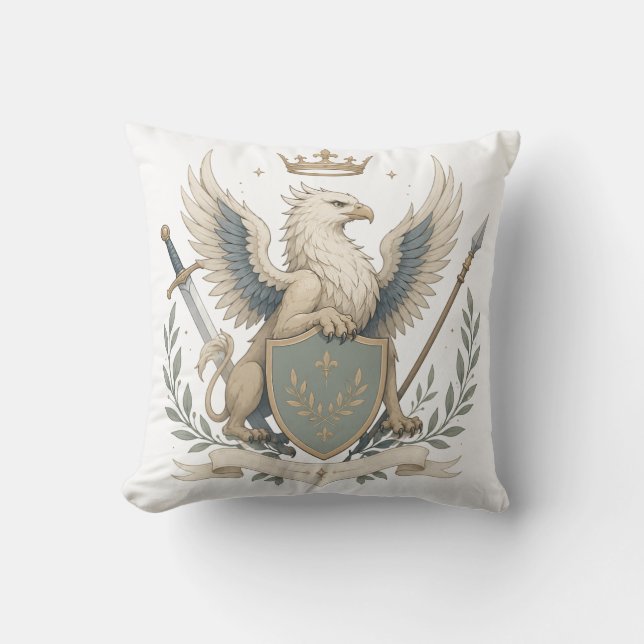 Almofada Majestoso Brasão Heráldico da Garça (Frente)