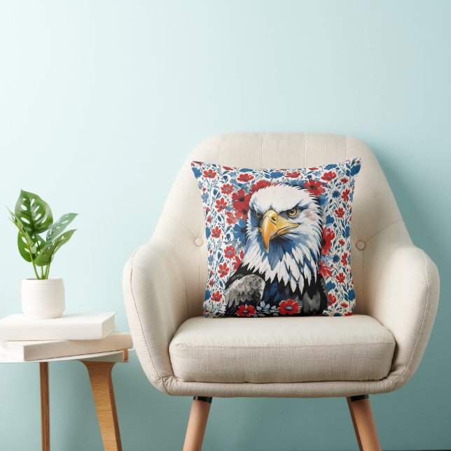 Almofada Majexpressa americana Bald Eagle Floral (Cadeira)
