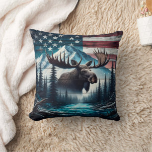 Almofada Majexpressa Moose que ignora a paisagem americana