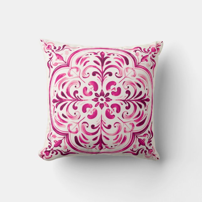 Almofada Majolica Rosa (Frente)