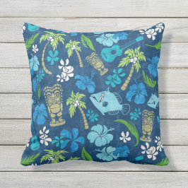 Almofada Makapuu Beach Hawaiian Batik - Turquoise