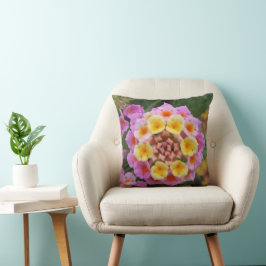 Almofada Makro: Flor Lantana, rosa e amarela