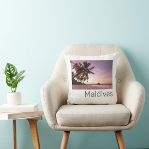 Almofada Maldivas Ocean Indian Beach Sunset Island Souvenir