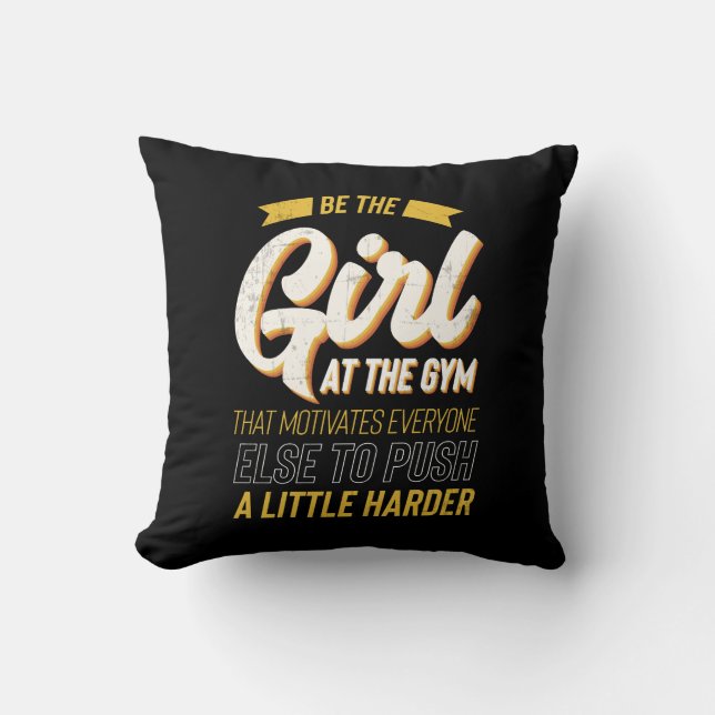 Almofada Malhação Gym Workout Motivação Mulheres (Frente)