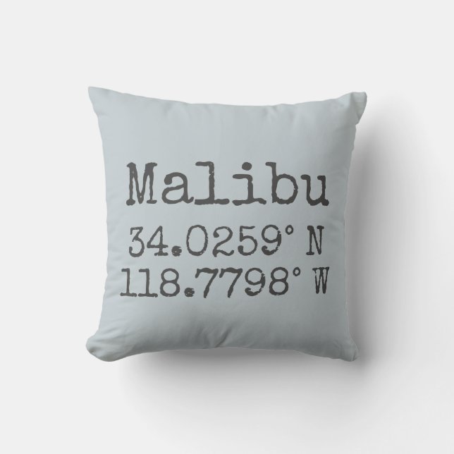 Almofada Malibu Latitude e Longitude (Frente)