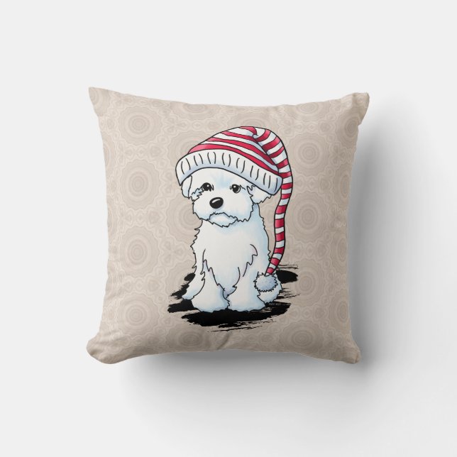 Almofada Maltipoo de Inverno (Frente)