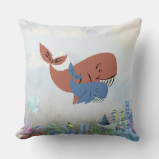Almofada Mama & Baby Whale Throw Pillow 