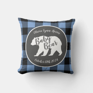 Almofada Mama Bear Chá de fraldas Woodland Lodge Boy Blue