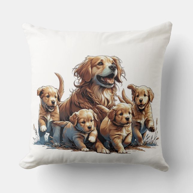 Almofada Mama Cachorro e Seu Travesseiro de Filhotes (Frente)
