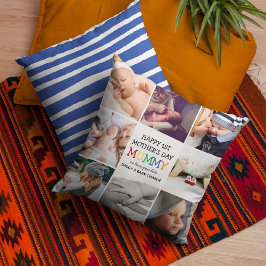 Almofada Mamã do primeiro Dia de as mães | Colagem de Fotog