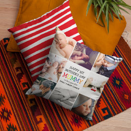 Almofada Mamã do primeiro Dia de as mães | Colagem de Fotog