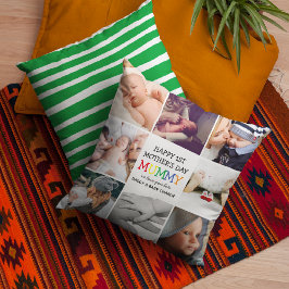 Almofada Mamã do primeiro Dia de as mães | Colagem de Fotog