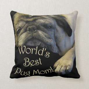 Almofada Mamã do Pug do mundo a melhor