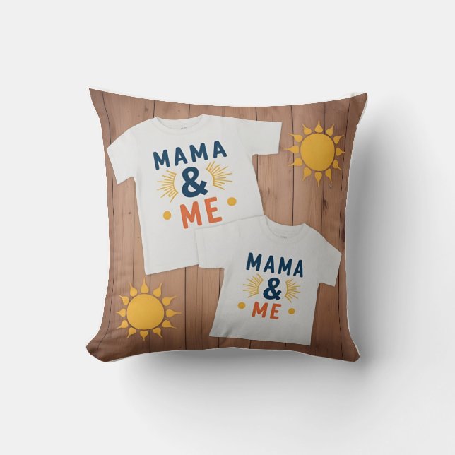 Almofada Mama e eu bilíngue: Sol e Lua (Frente)